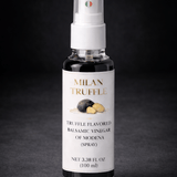 Bottle of Milan Truffle truffle-flavored balsamic vinegar on a dark background
