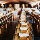 Wooden barrels used for aging balsamic vinegar in Modena, Italy.
