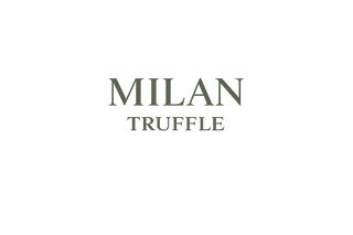 Milan Truffle logo in gold on a transparent background.